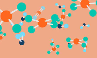 A colorful diagram of LNG molecules