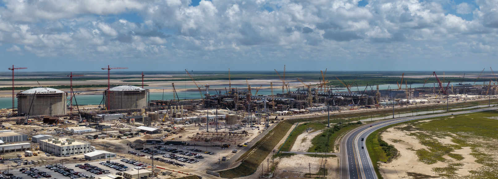 An aerial view of the Rio Grande LNG site